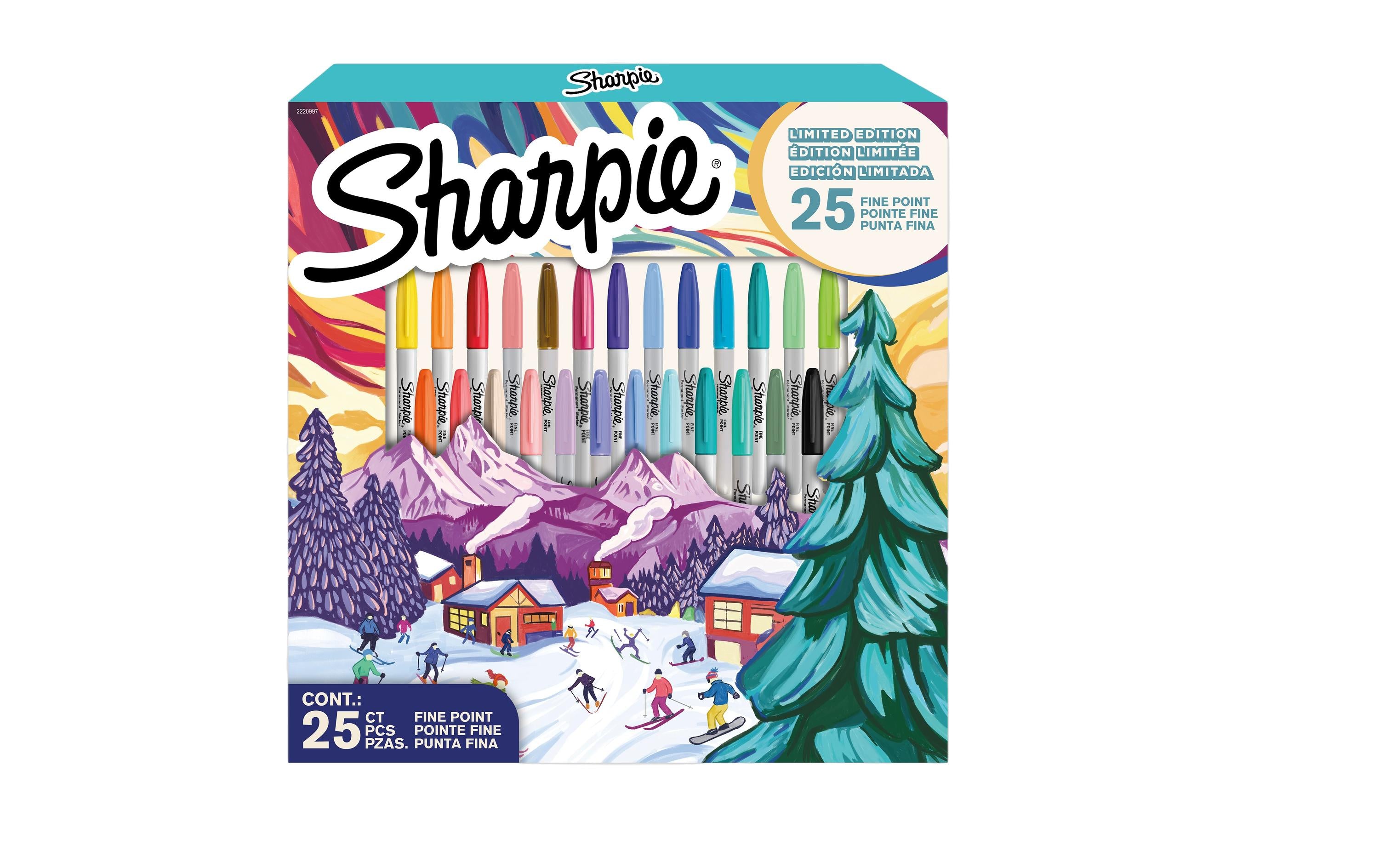 Sharpie Permanentmarker – Rundspitze – Mehrfarbig, 25er-Pack