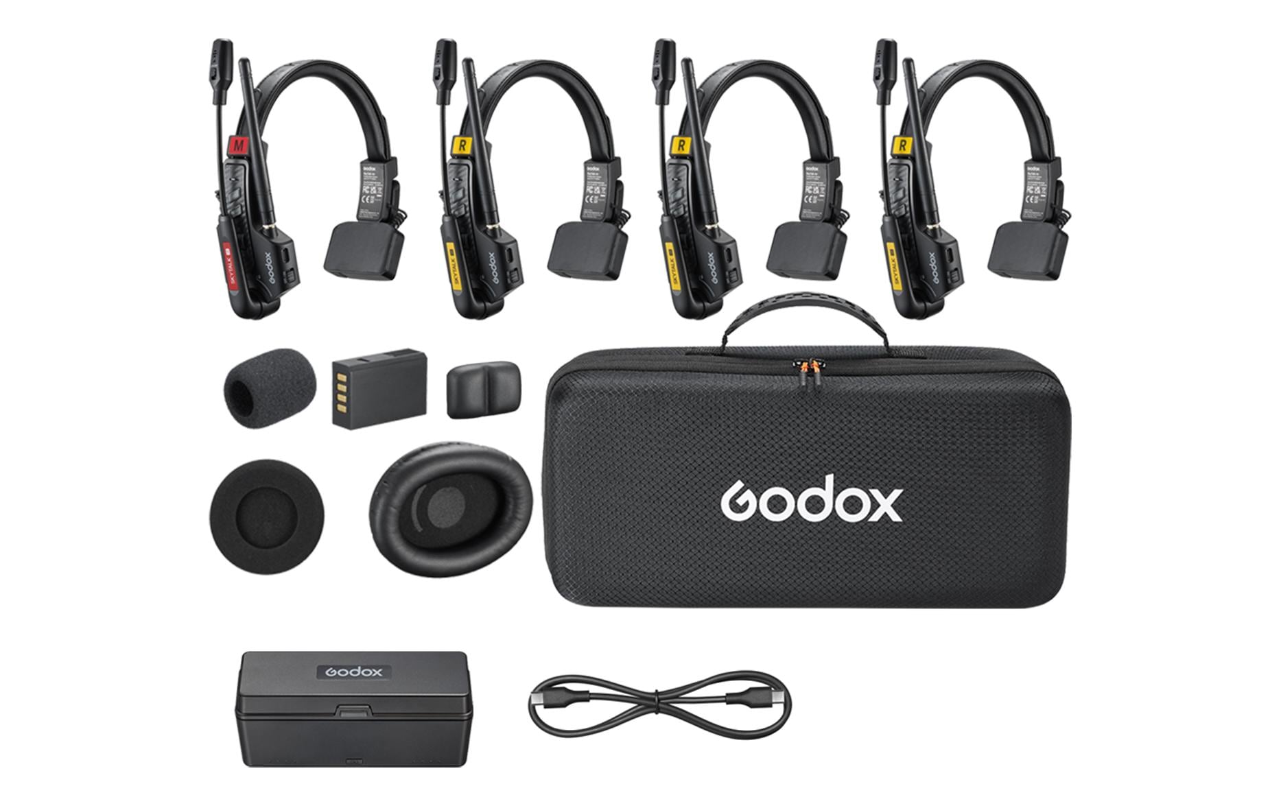 Godox Skytalk Air 4S Over-Ear Kopfhörer – 2,4 GHz Funk, ANC, USB-C, Schwarz