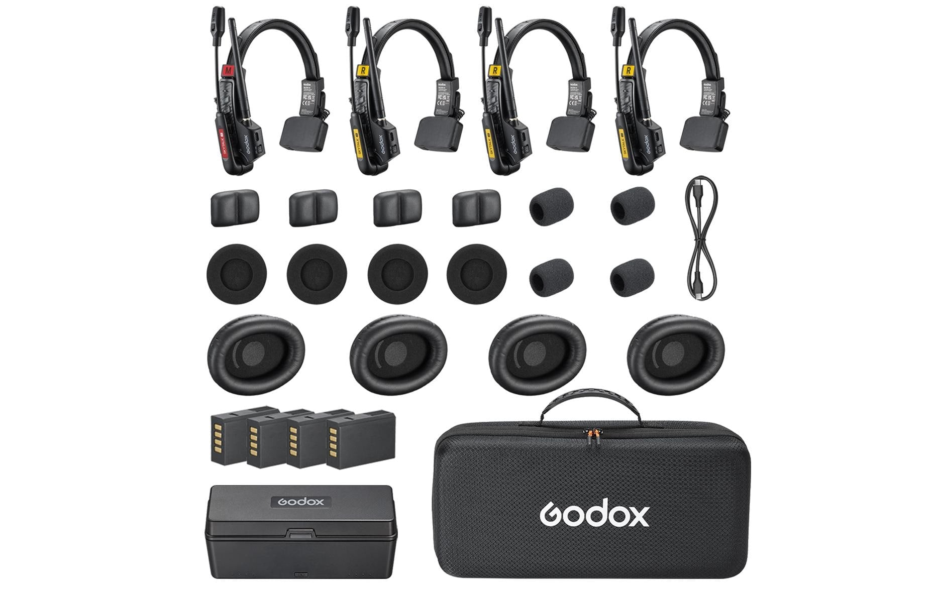 Godox Skytalk Air 4S Over-Ear Kopfhörer – 2,4 GHz Funk, ANC, USB-C, Schwarz