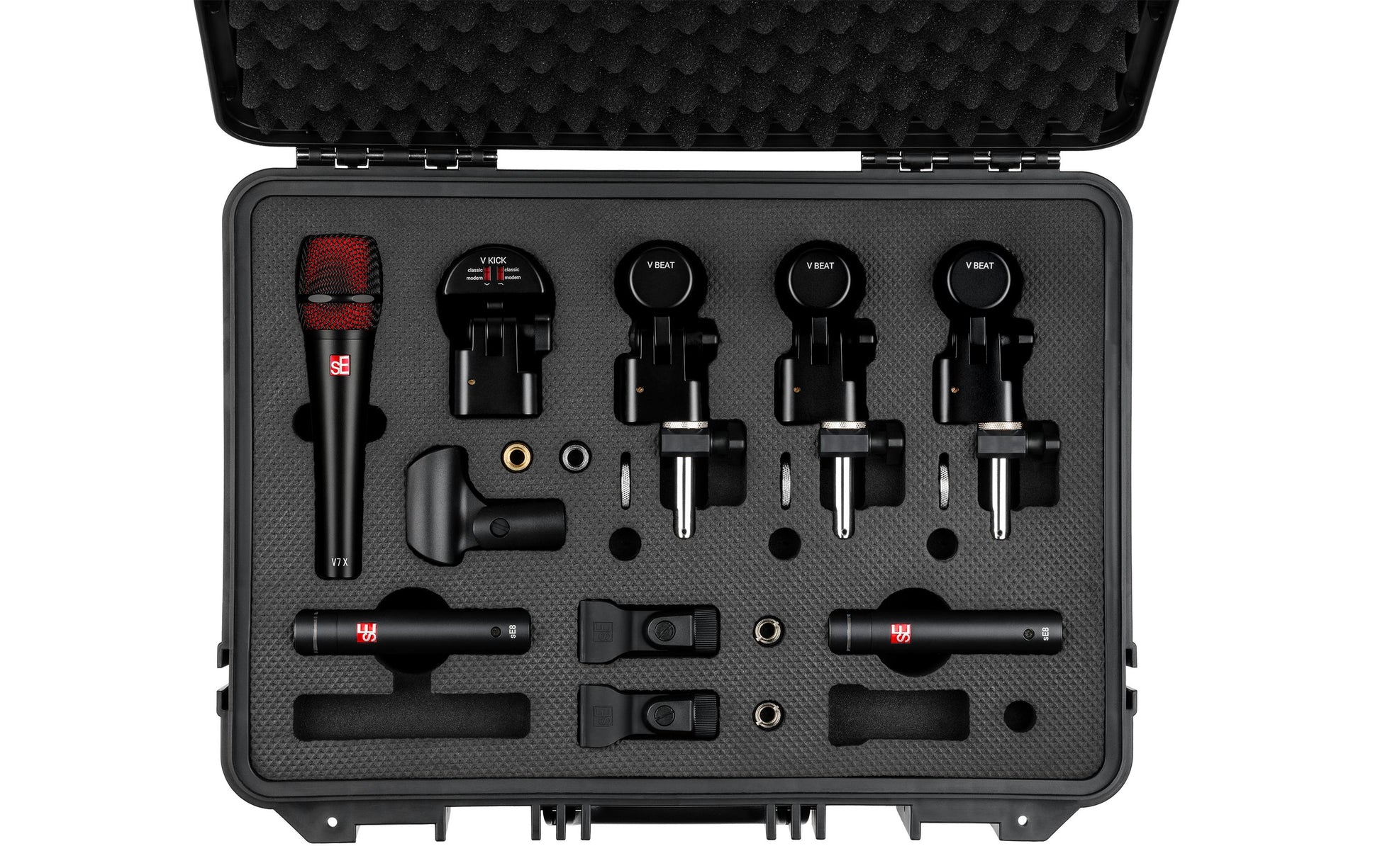 SE Electronics V PACK ARENA Mikrofonset 7-teilig – XLR, Kabelgebunden, Phantomspeisung – Schwarz