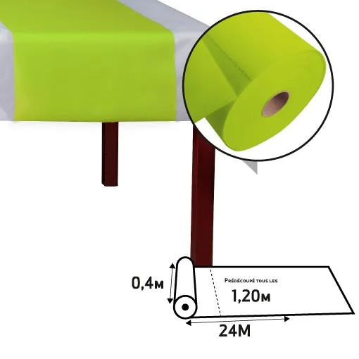 PRONAPPE PRO nappe Tischläufer auf Rolle – 40 cm×4,8 m, Polypropylen (PP), Grüngelb
