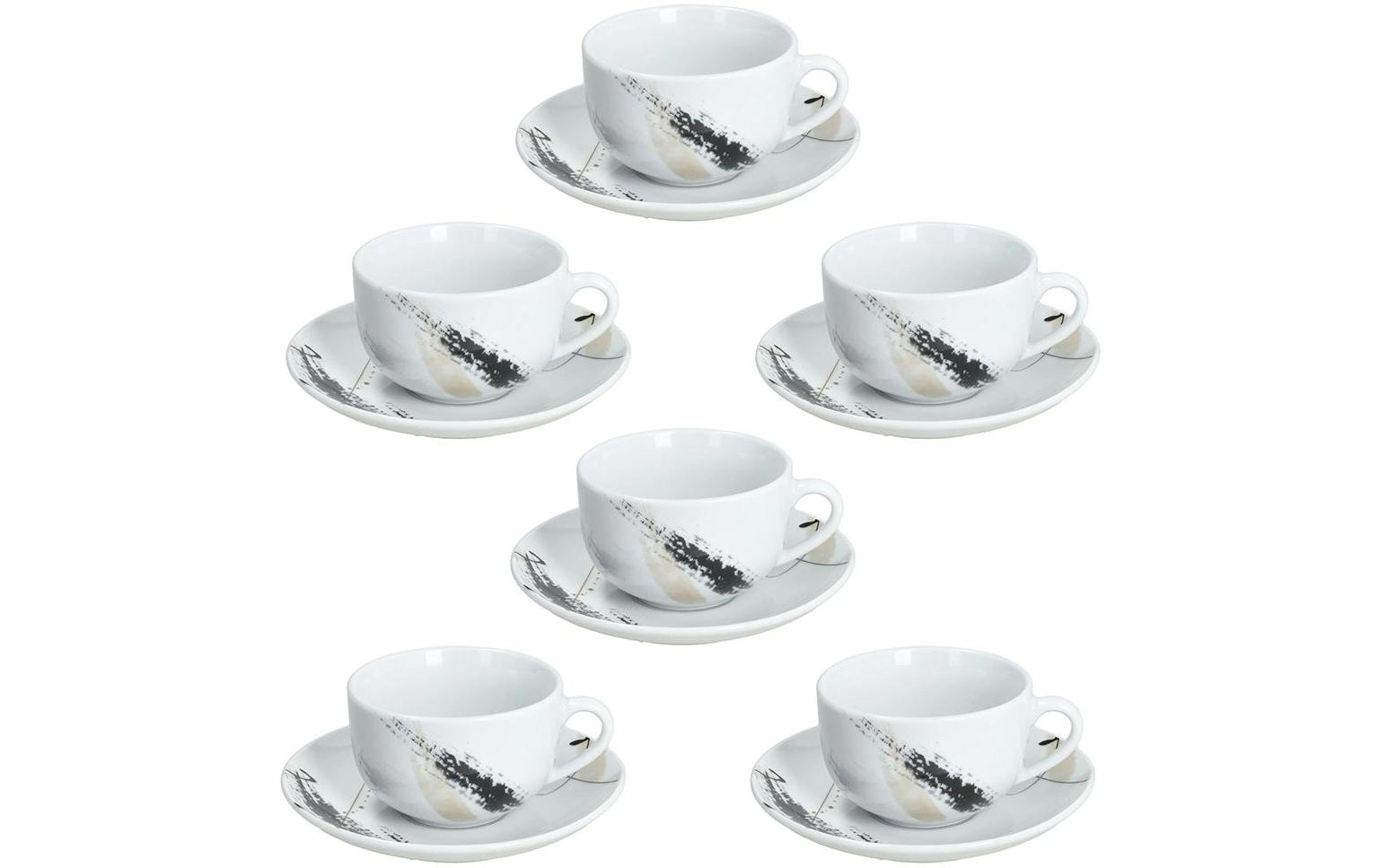 Tognana Porcellane Tognana Kaffeetassen Madison – 6er Set, 220 ml, Ø 9,0 cm, H 6,0 cm, Porzellan, spülmaschinenfest