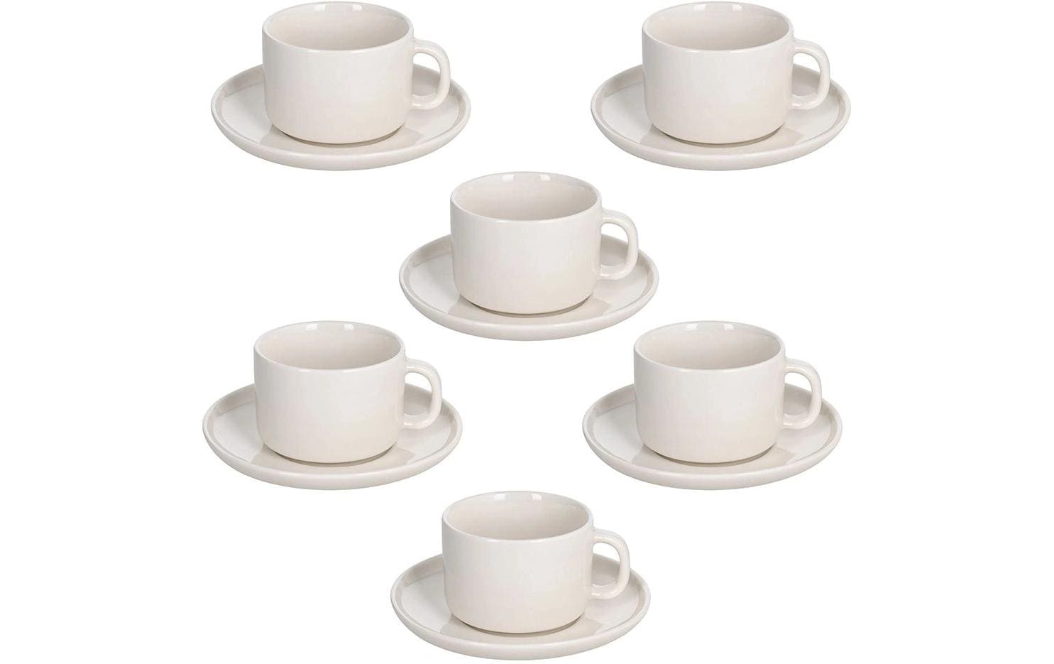 Tognana Porcellane Tognana Espressotasse Edge – 6er Set, 90 ml, Ø 6,5 cm, Porzellan, spülmaschinenfest, mikrowellengeeignet