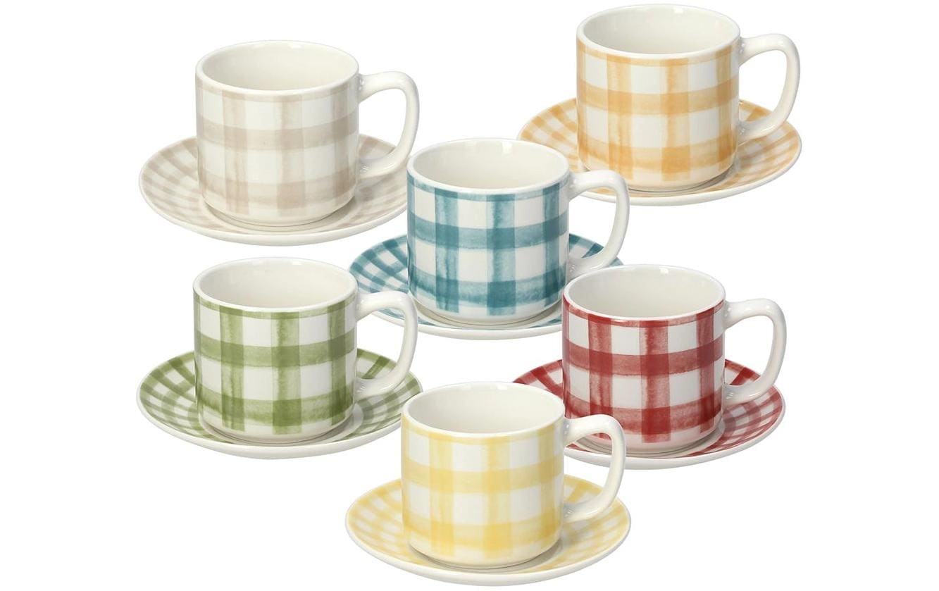 Tognana Porcellane Espressotassen-Set Ivy – 6-teiliges Set, 100 ml, Knochenporzellan, spülmaschinenfest