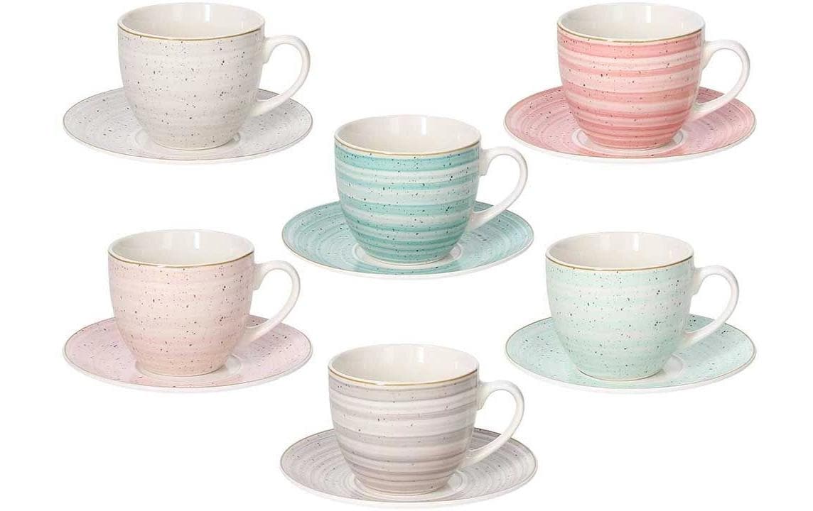 Tognana Porcellane Tognana Kaffeetasse Iris – 6er Set, 200 ml, Ø 14 cm, Porzellan, spülmaschinenfest