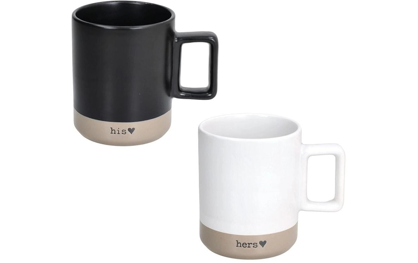 Tognana Porcellane Tognana Kaffeetassen Cindy – 2er Set, 400 ml, Ø 8,5 cm, Steingut, spülmaschinenfest, mikrowellengeeignet