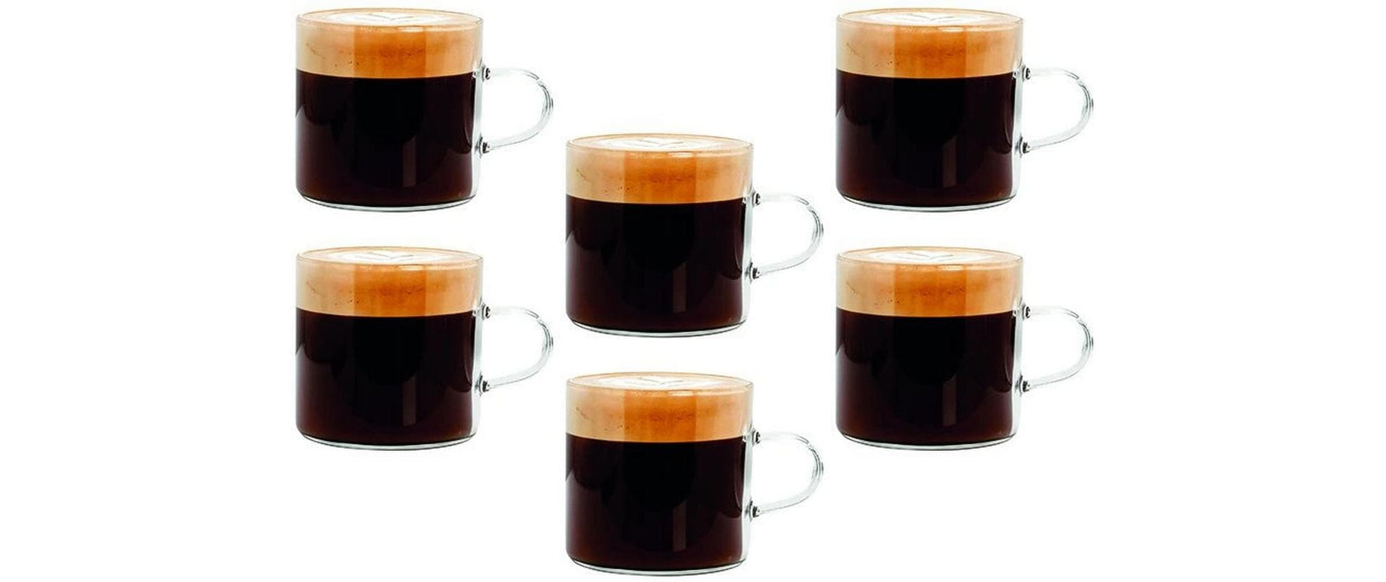 Tognana Porcellane Tognana Kaffeetassen-Set Lyra – 6er Set, 130 ml, Ø 6,0 cm, Borosilikatglas, Transparent, spülmaschinenfest