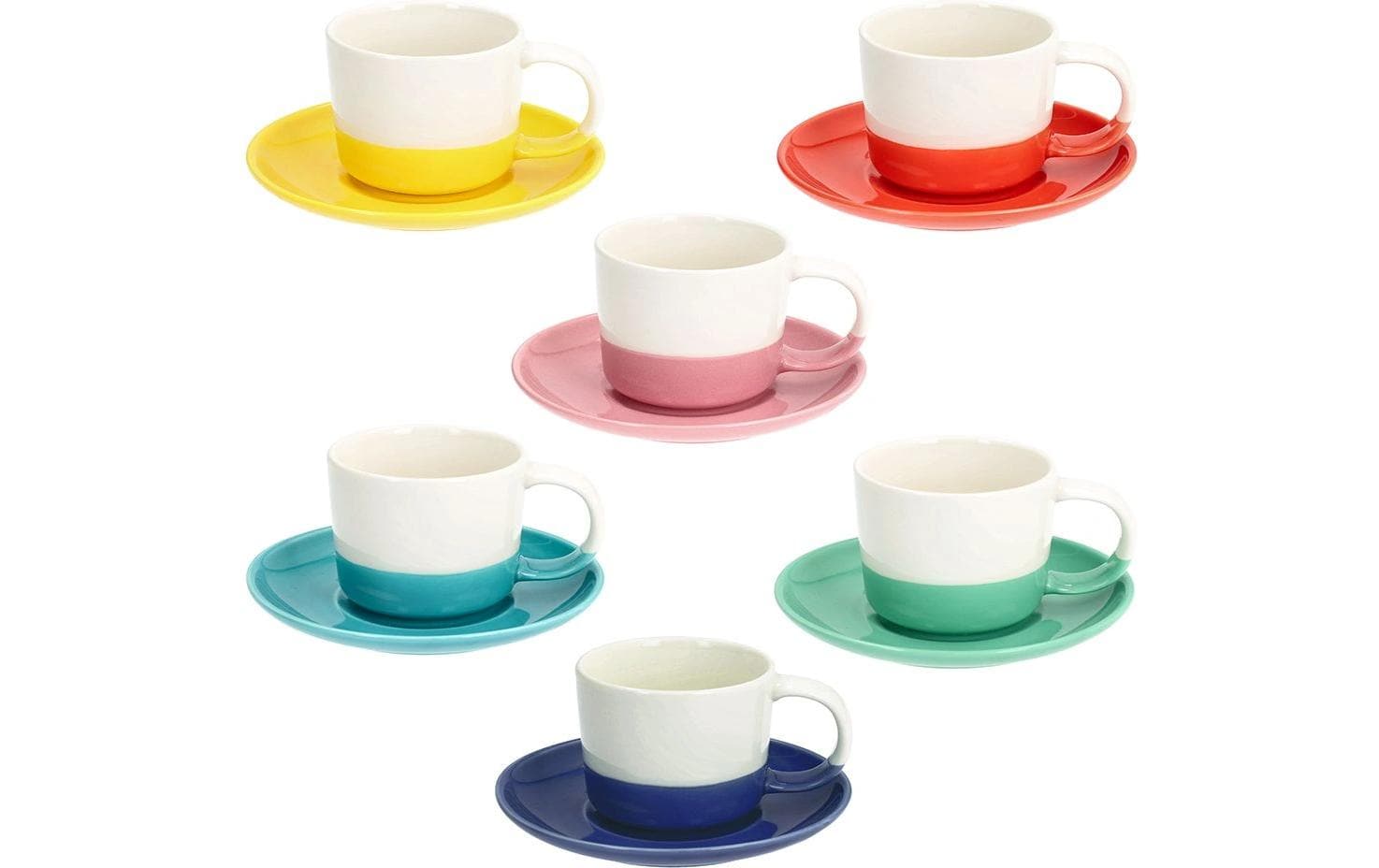 Tognana Porcellane Kaffeetassen Iris – 6er Set, 210 ml, Ø 8 cm, Knochenporzellan, spülmaschinenfest