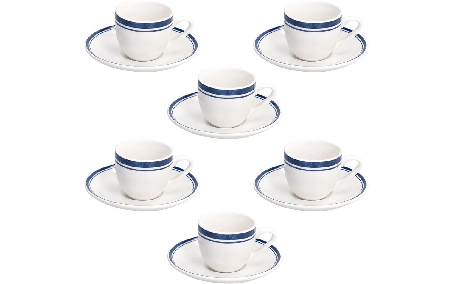 Tognana Porcellane Tognana Espressotassen-Set Madison – 6er Set, 80 ml, Ø 6 cm, H 5 cm, Porzellan, spülmaschinenfest