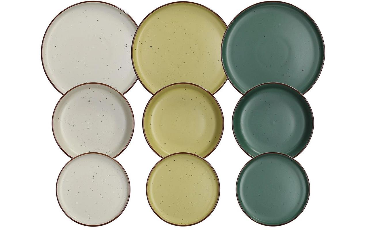 Tognana Porcellane Tognana Tellerset – 18-teiliges Set, Ø 27/20,5/18,5 cm, Steingut, Mehrfarbig, spülmaschinenfest