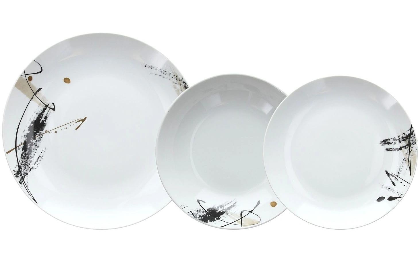 Tognana Porcellane Tognana Speise-Service Madison – Set 18-teilig, Ø 27/20/19 cm, Porzellan, spülmaschinenfest