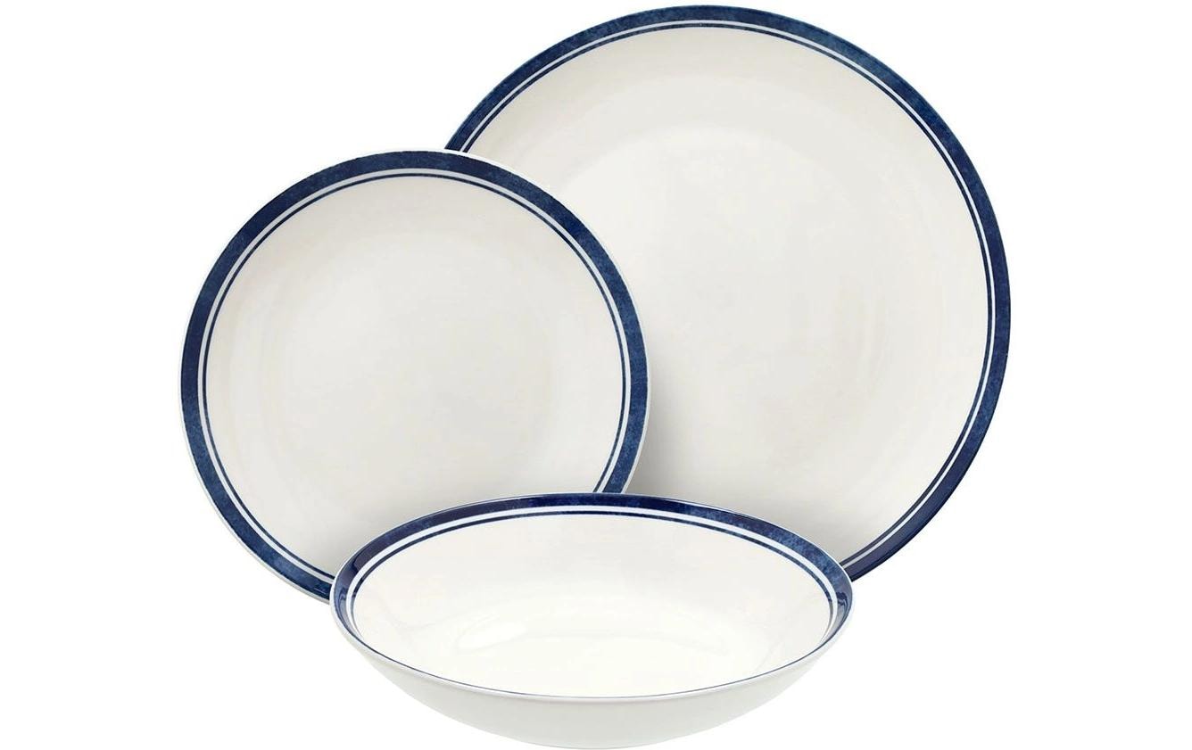 Tognana Porcellane Tognana Geschirrset Madison – 18-teiliges Set, Ø 27 cm, Porzellan, spülmaschinenfest, mikrowellengeeignet