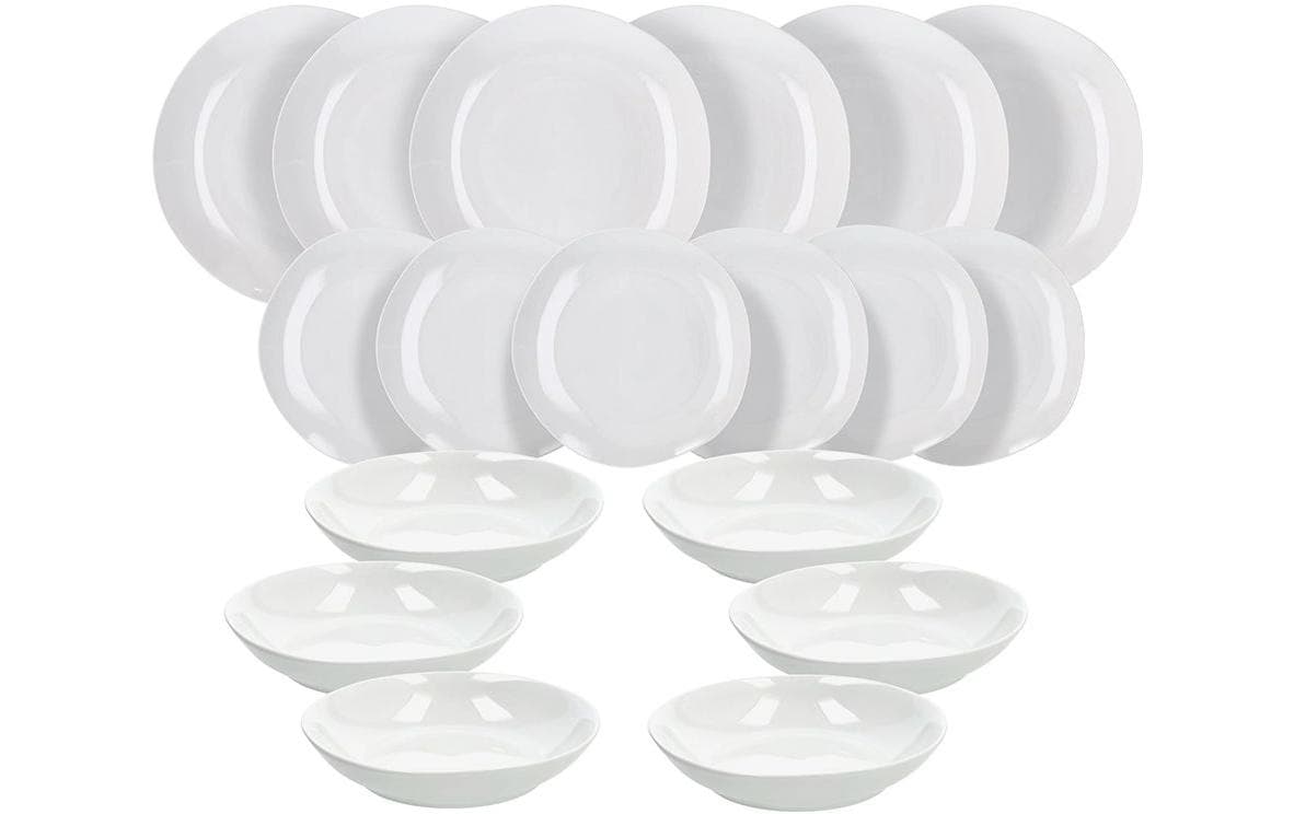 Tognana Porcellane Geschirrset Delphi – 18-teiliges Set, Ø 27/21 cm, Porzellan, spülmaschinenfest