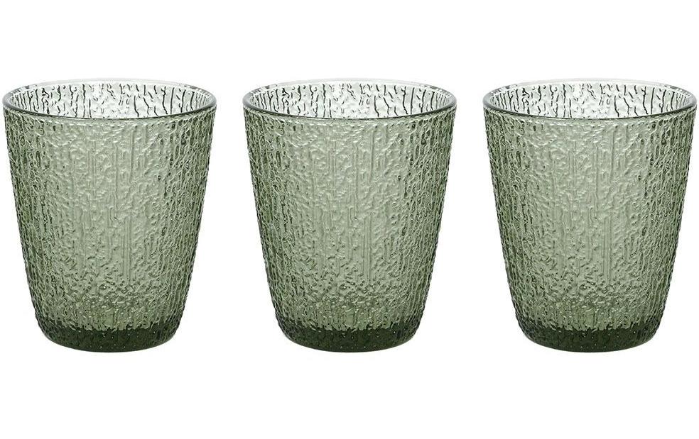 Tognana Porcellane Tognana Trinkgläser Davor – 3er Set, 280 ml, Ø 8,5 cm, Glas, Grün, spülmaschinenfest