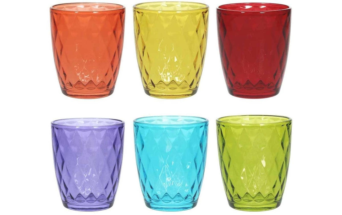 Tognana Porcellane Tognana Trinkgläser – 6er Set, 320 ml, Ø 9 cm, Glas, Mehrfarbig, spülmaschinenfest