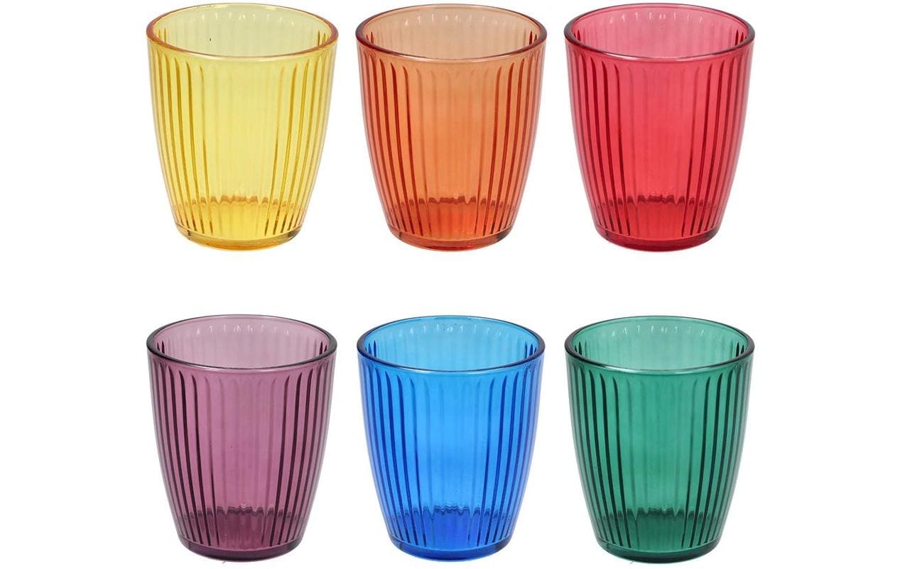 Tognana Porcellane Tognana Trinkgläser Panama – 6er Set, 320 ml, Ø 8,5 cm, Glas, Mehrfarbig, spülmaschinenfest