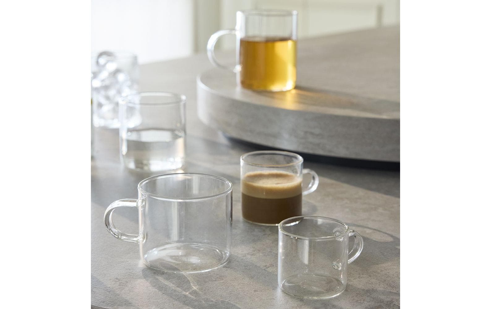 Tognana Porcellane Tognana Kaffeetassen-Set Lyra – 6er Set, 130 ml, Ø 6,0 cm, Borosilikatglas, Transparent, spülmaschinenfest