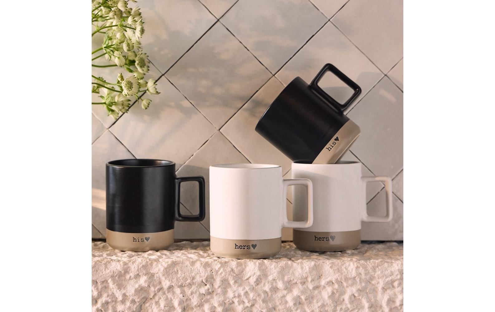 Tognana Porcellane Tognana Kaffeetassen Cindy – 2er Set, 400 ml, Ø 8,5 cm, Steingut, spülmaschinenfest, mikrowellengeeignet