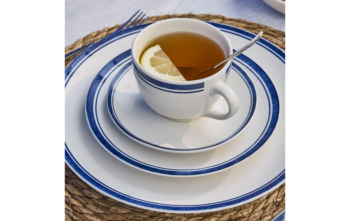 Tognana Porcellane Tognana Kaffeetassen-Set Madison – 12-teiliges Set, 260 ml, Ø 9 cm, Porzellan, Weiss/Blau, spülmaschinenfest