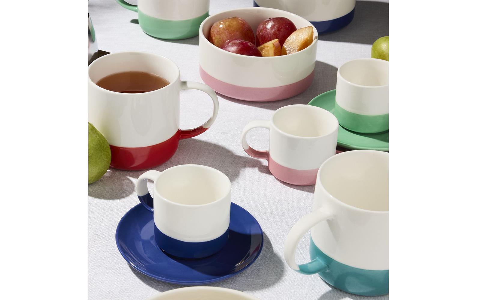 Tognana Porcellane Kaffeetassen-Set Iris – 6er Set, 110 ml, Porzellan, spülmaschinenfest, mikrowellengeeignet