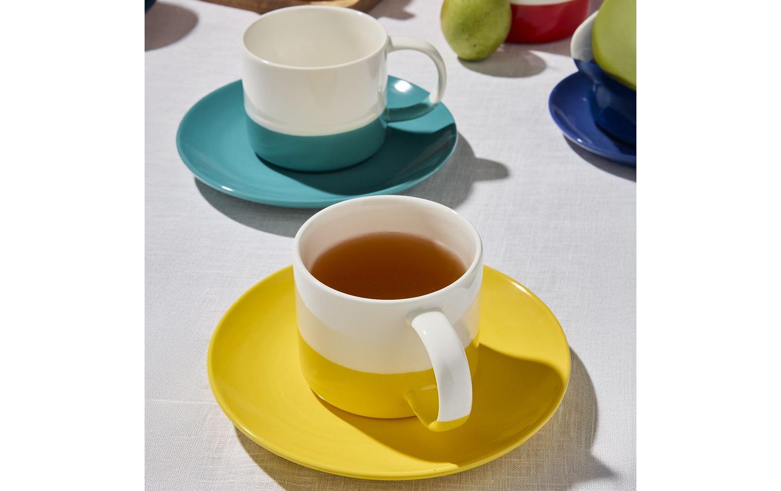 Tognana Porcellane Kaffeetassen Iris – 6er Set, 210 ml, Ø 8 cm, Knochenporzellan, spülmaschinenfest