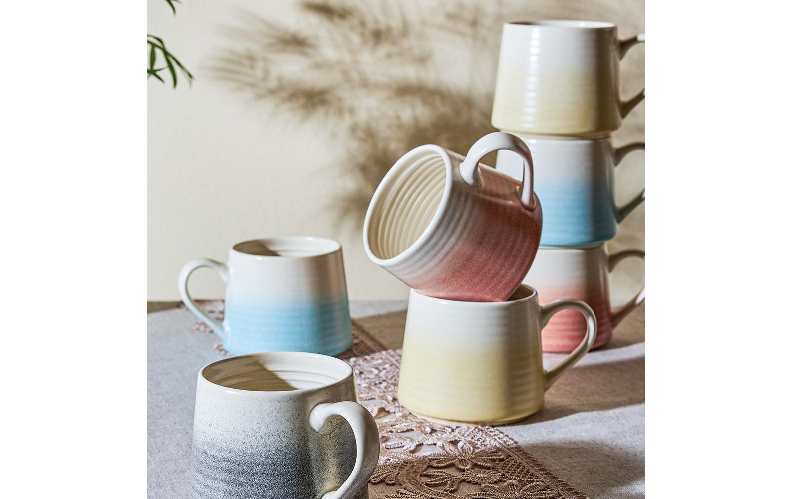 Tognana Porcellane Tognana Kaffeetasse – 450 ml, Ø 11 cm, Knochenporzellan, Grau, spülmaschinenfest, mikrowellengeeignet