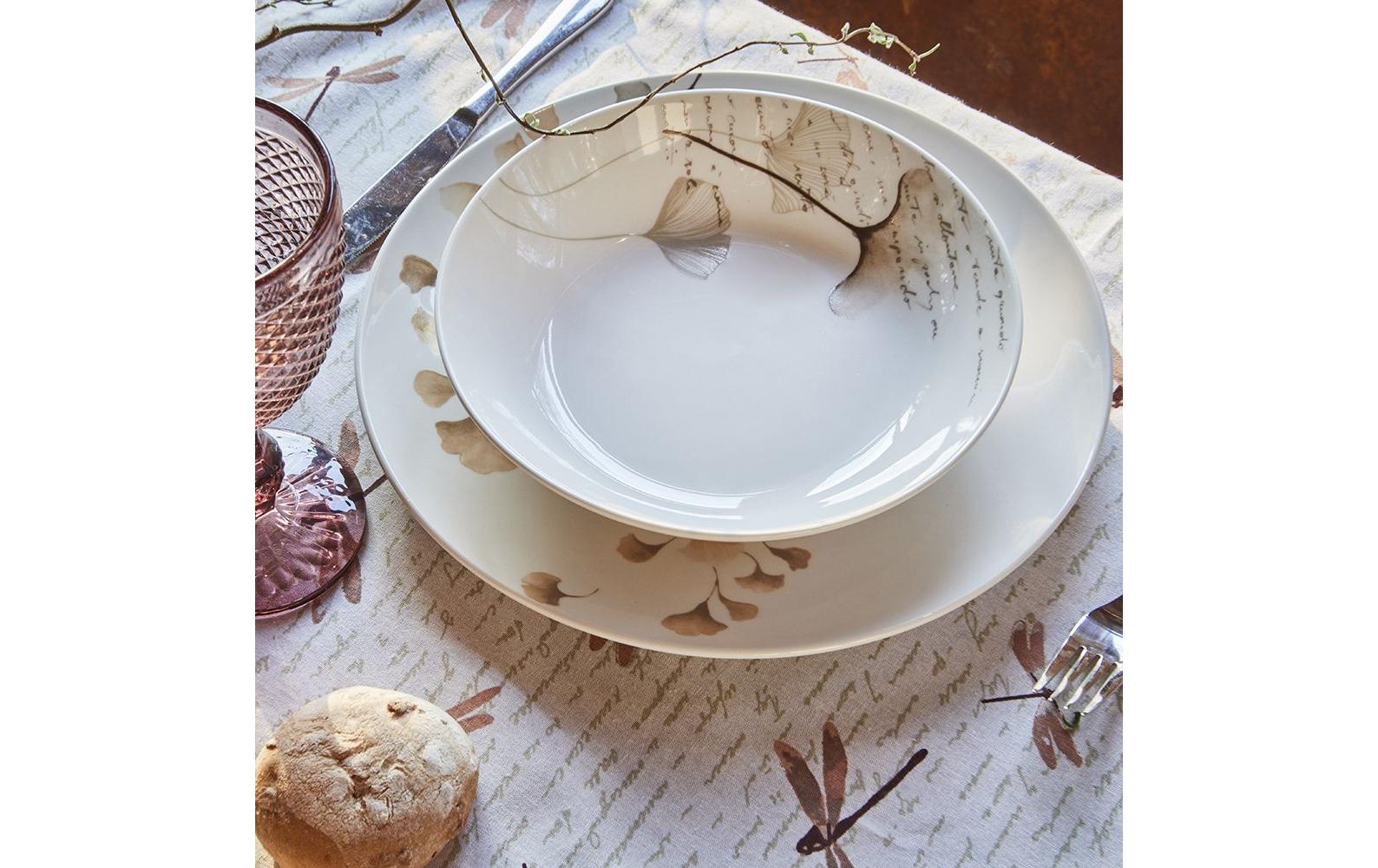 Tognana Porcellane Speise-Service – Set 18-teilig, Ø 27 cm, Porzellan, Beige, spülmaschinenfest