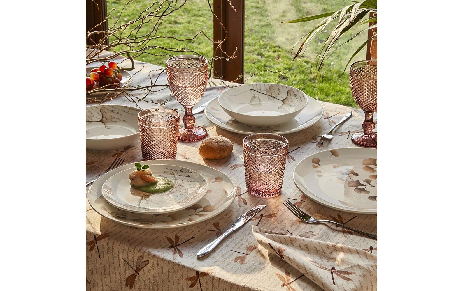 Tognana Porcellane Speise-Service – Set 18-teilig, Ø 27 cm, Porzellan, Beige, spülmaschinenfest