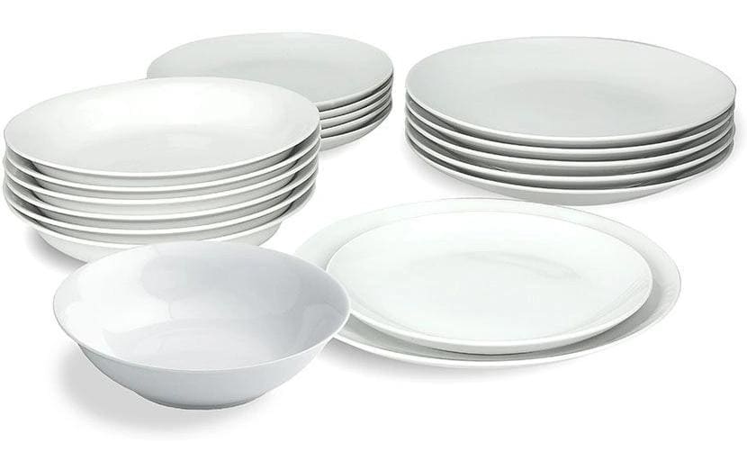 Tognana Porcellane Tognana Speise-Service ME070190000 – 19-teiliges Set, Porzellan, weiss, spülmaschinenfest, mikrowellengeeignet