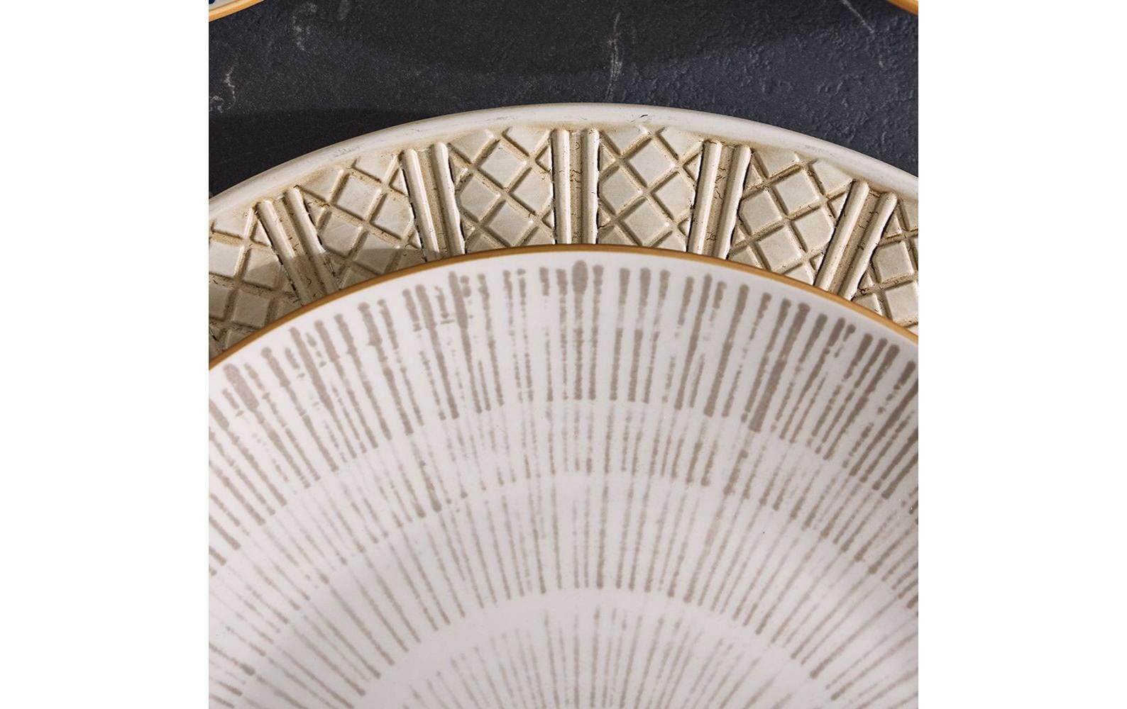 Tognana Porcellane Tognana Speise-Service Virtuo – Set 18-teilig, Ø 27/20/19 cm, Porzellan, Beige, spülmaschinenfest