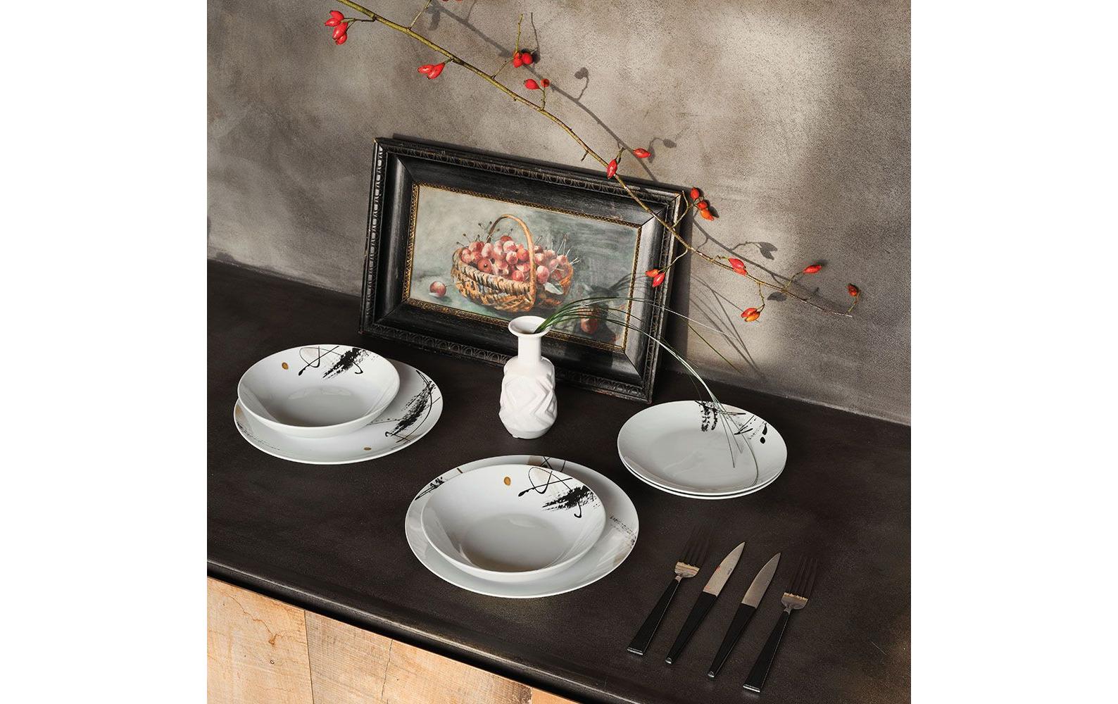 Tognana Porcellane Tognana Speise-Service Madison – Set 18-teilig, Ø 27/20/19 cm, Porzellan, spülmaschinenfest