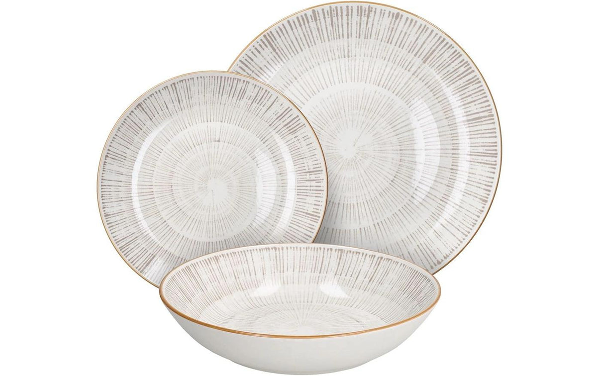Tognana Porcellane Tognana Speise-Service Virtuo – Set 18-teilig, Ø 27/20/19 cm, Porzellan, Beige, spülmaschinenfest
