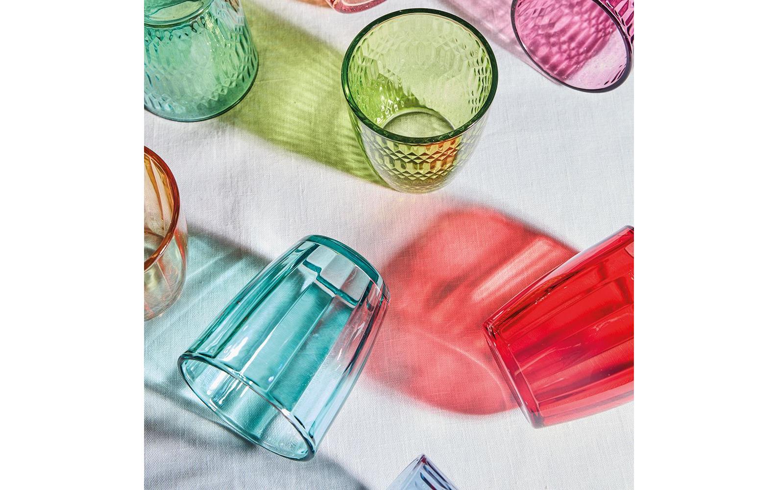 Tognana Porcellane Tognana Trinkgläser Siviglia – 6er Set, 310 ml, Ø 8,5 cm, Glas, Mehrfarbig, spülmaschinenfest