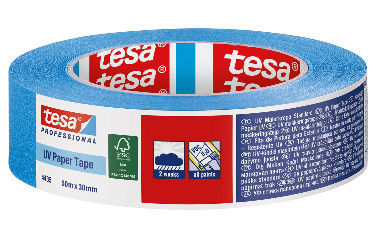 TESA Malerband – 38 mm × 50 m, aussen, UV-beständig, rückstandsfrei bis 14 Tage