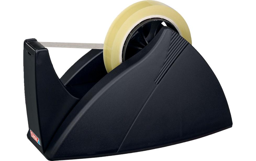 tesa Easy Cut Tischabroller – für Klebefilm bis 25 mm × 66 m, Kunststoff, schwarz