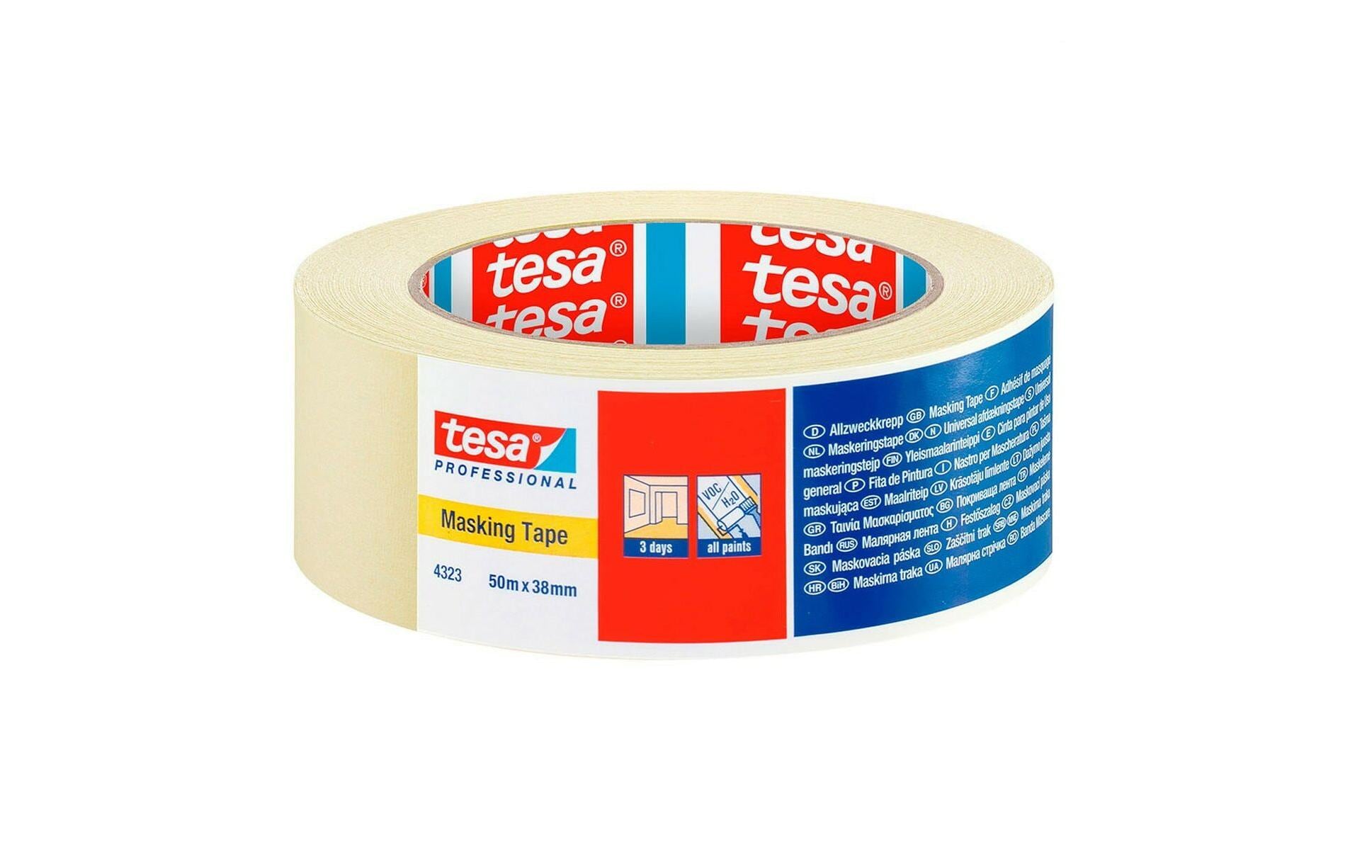 TESA Malerband Krepp Universal, chamois – 38 mm × 50 m, innen