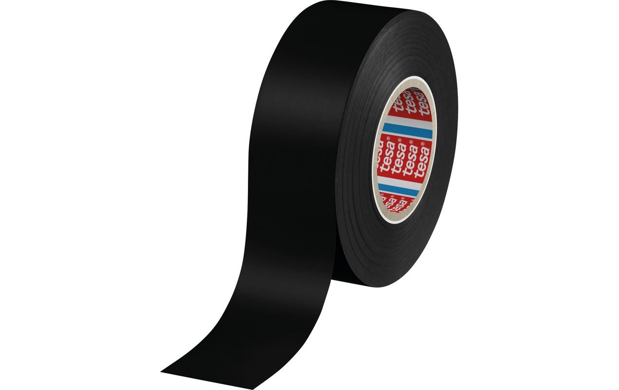 TESA Gewebeband/Gaffa – 30 mm × 33 m, schwarz, PVC, permanent, 1 Stück