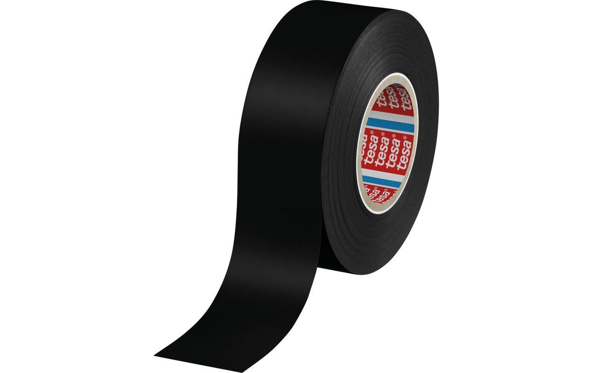 TESA Gewebeband/Gaffa – 30 mm × 33 m, schwarz, PVC, permanent, 1 Stück
