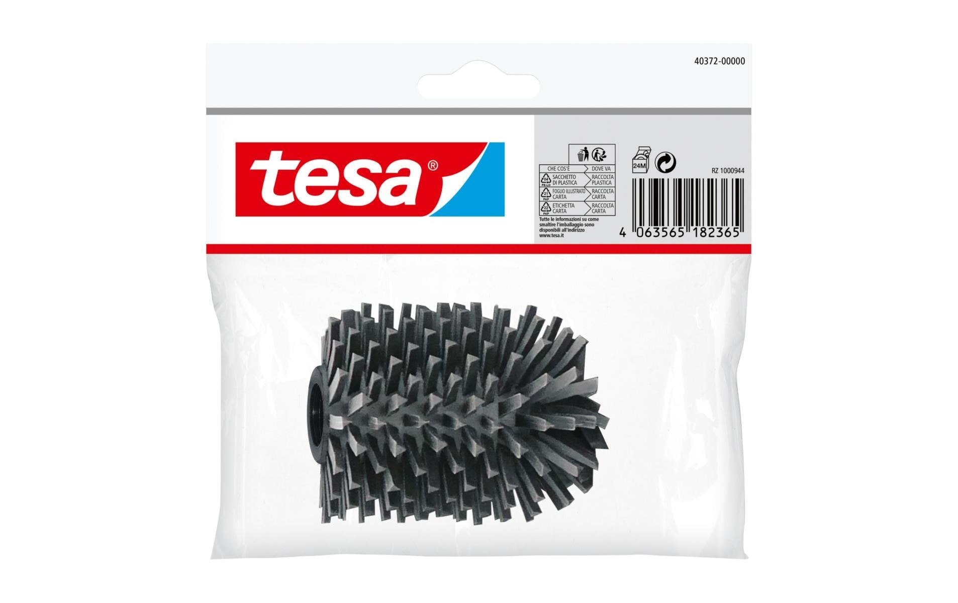 TESA Toilettenpapierhalter – Kunststoff, Silber, Klebend, Wandmontiert, 15,5 × 6 × 19 cm