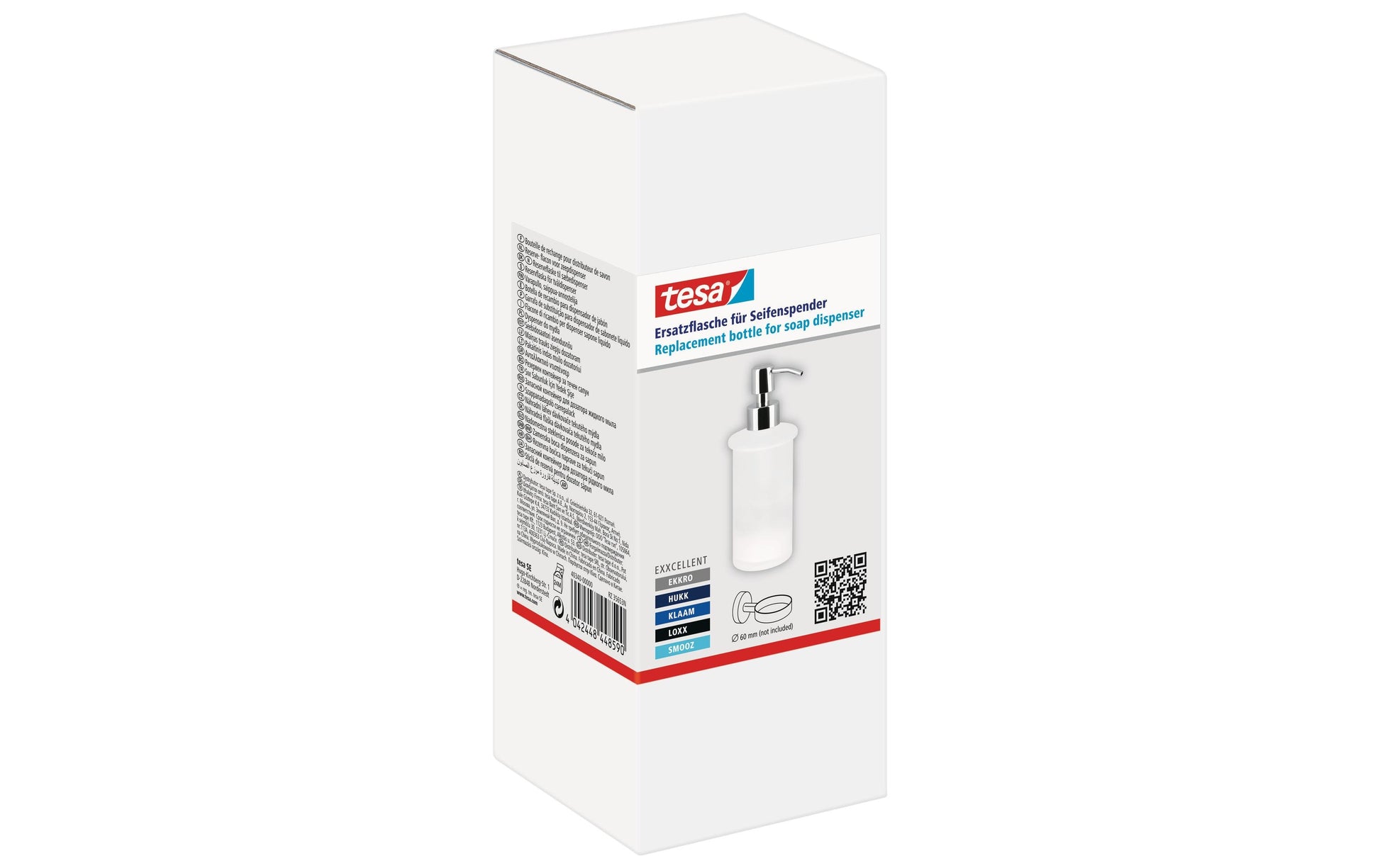 Tesa Manueller Seifenspender – Wandmontage – Chrom, satiniertes Glas