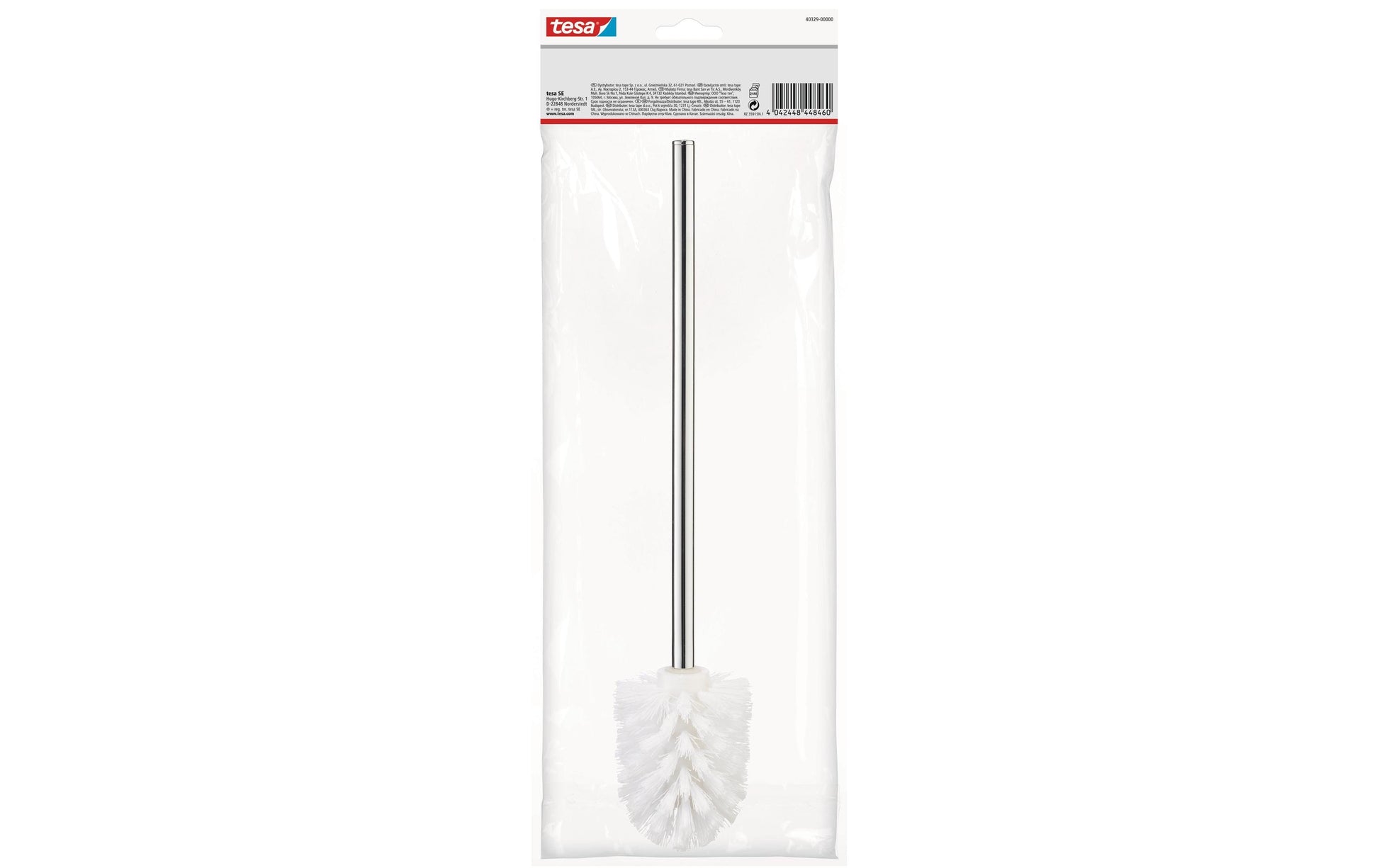 TESA WC-Bürstenset – Kunststoff Chrom, Wandmontiert, H 45,5 cm
