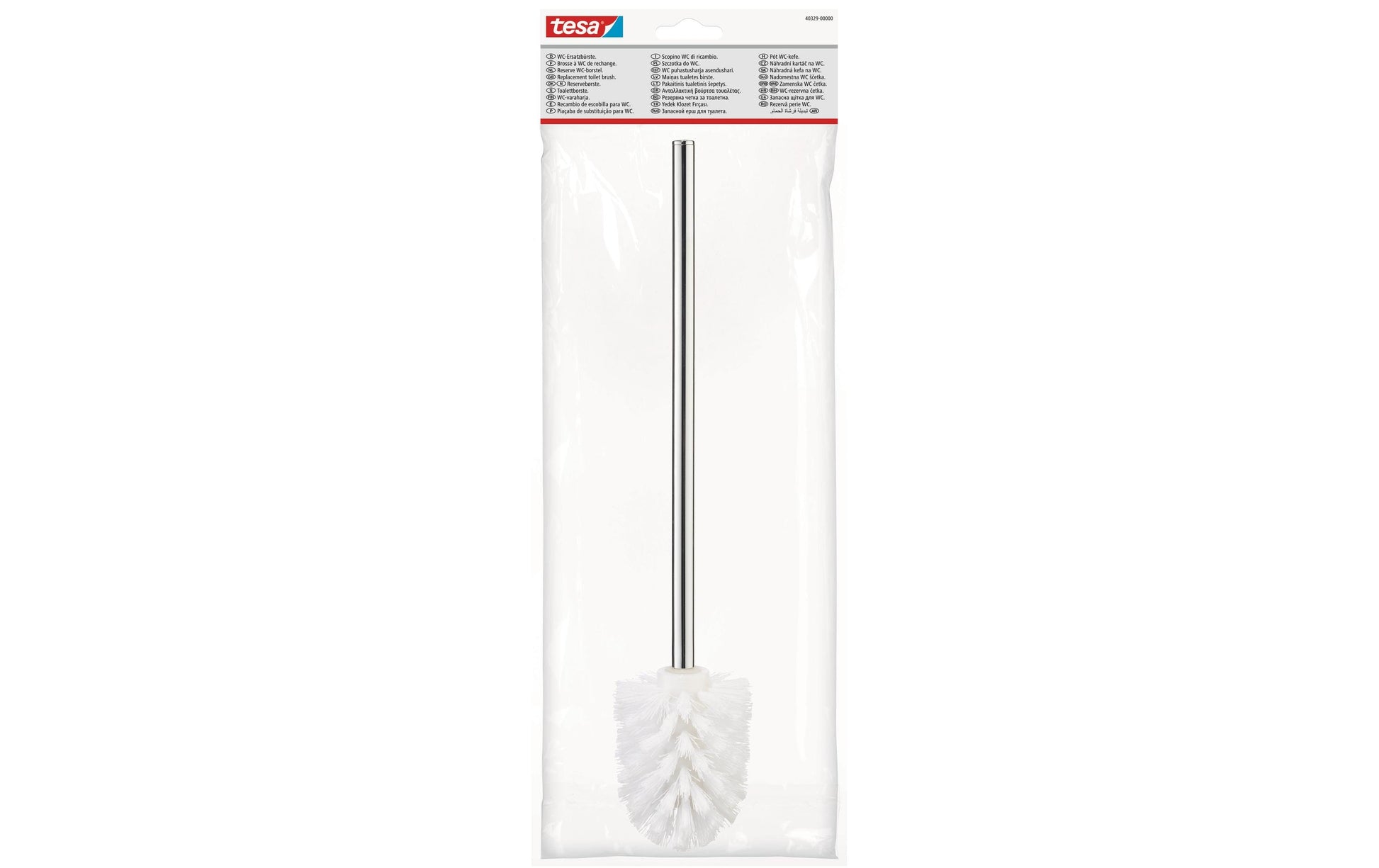 TESA WC-Bürstenset – Kunststoff Chrom, Wandmontiert, H 45,5 cm
