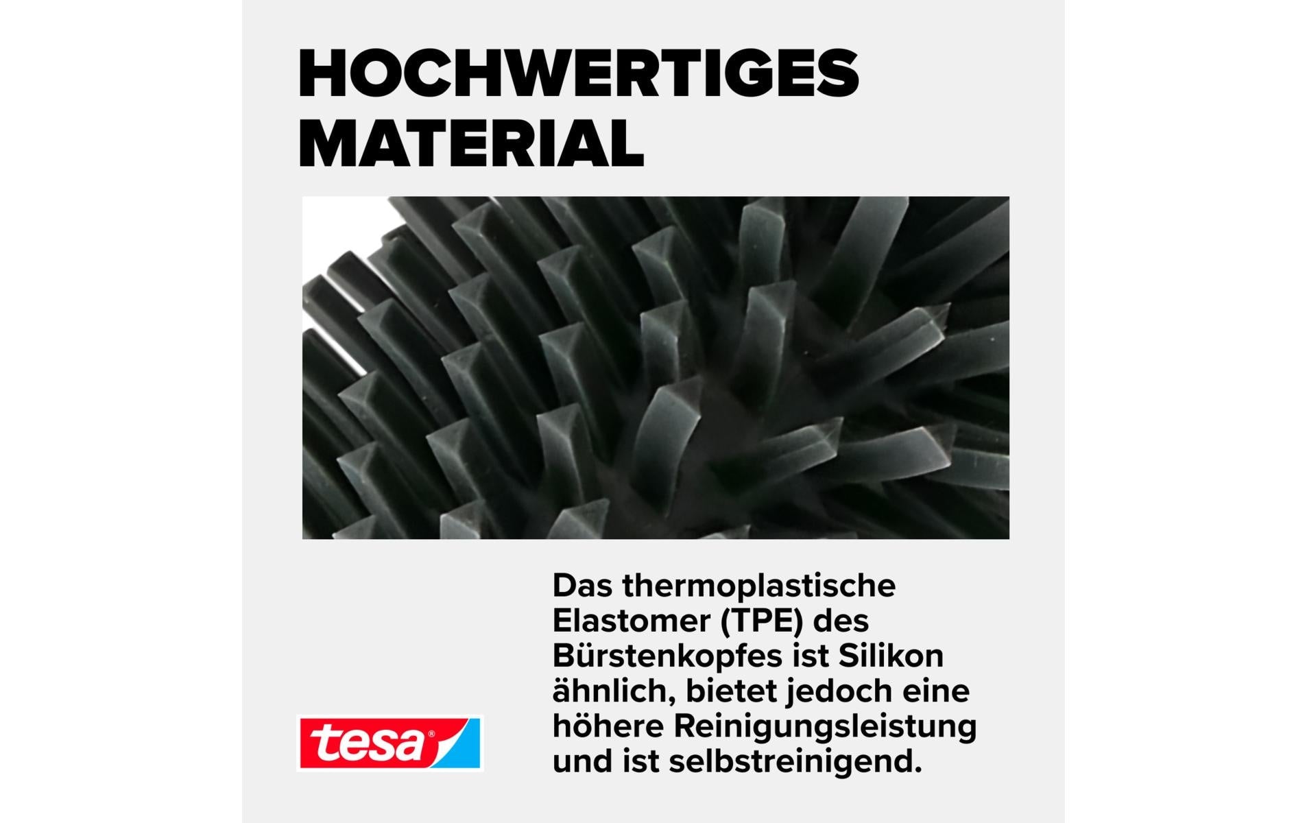 TESA Toilettenpapierhalter – Kunststoff, Silber, Klebend, Wandmontiert, 15,5 × 6 × 19 cm