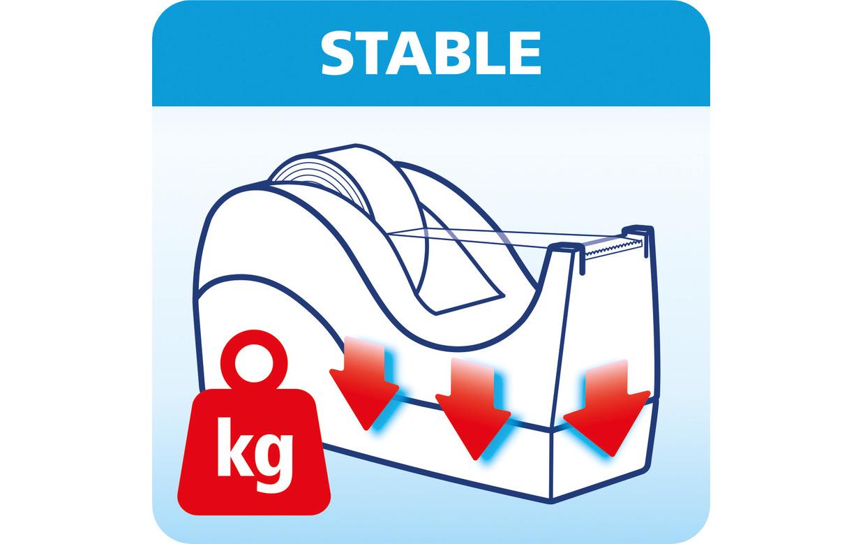 tesa Easy Cut Tischabroller – für Klebefilm bis 25 mm × 66 m, Kunststoff, schwarz
