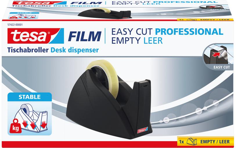 tesa Easy Cut Tischabroller – für Klebefilm bis 25 mm × 66 m, Kunststoff, schwarz