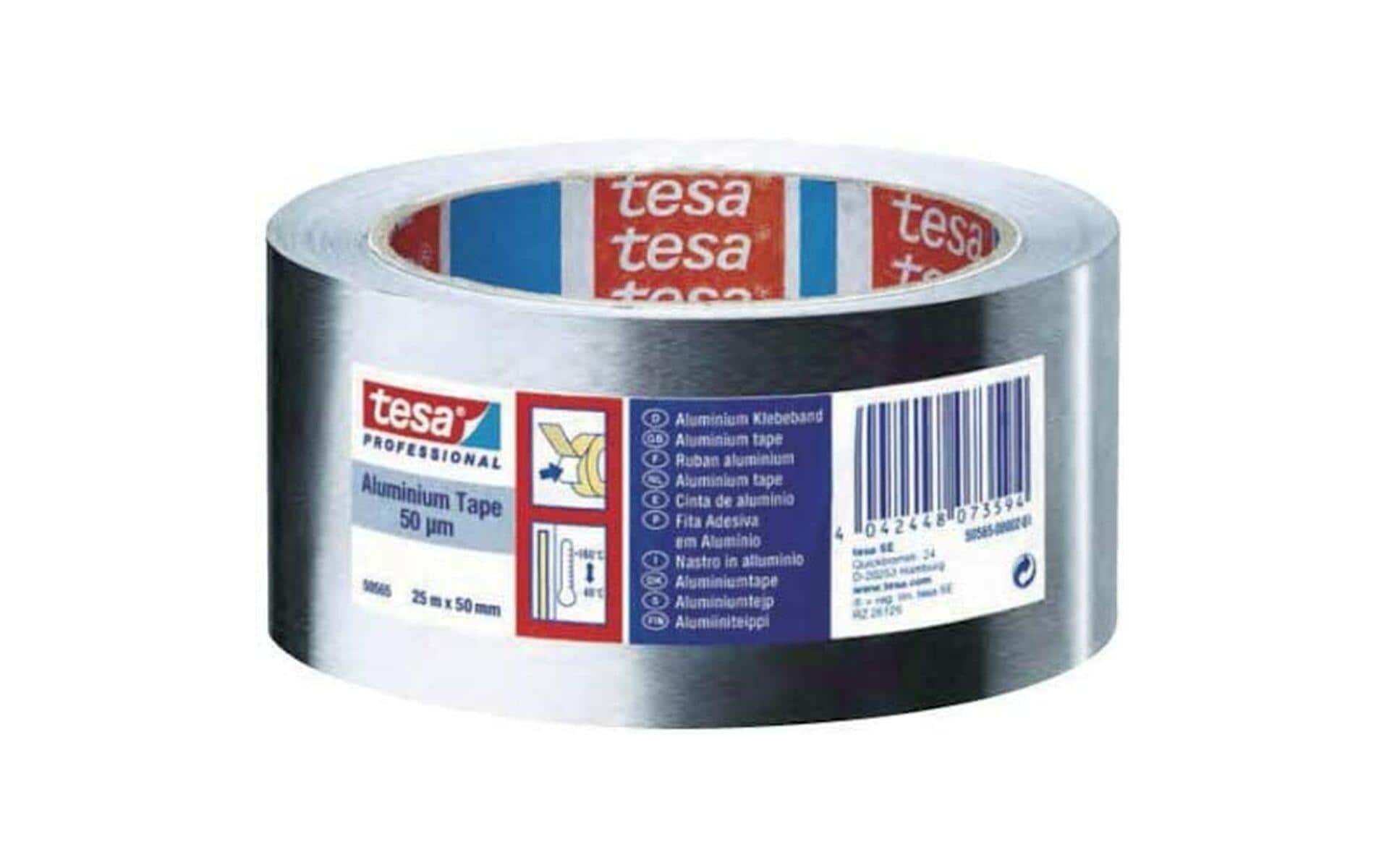 tesa Alufolienband Strong 50 – 50 mm × 25 m – silber