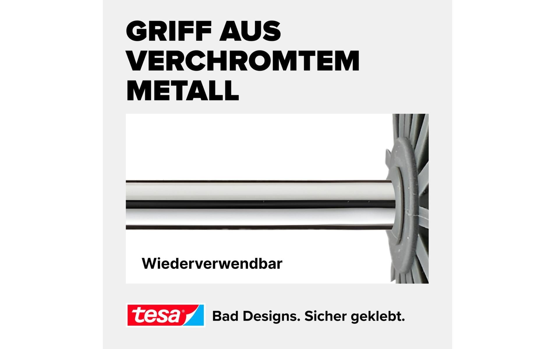 TESA WC-Bürstenhalter – Synthetik-Kautschuk, schwarz, wandmontiert, klebend