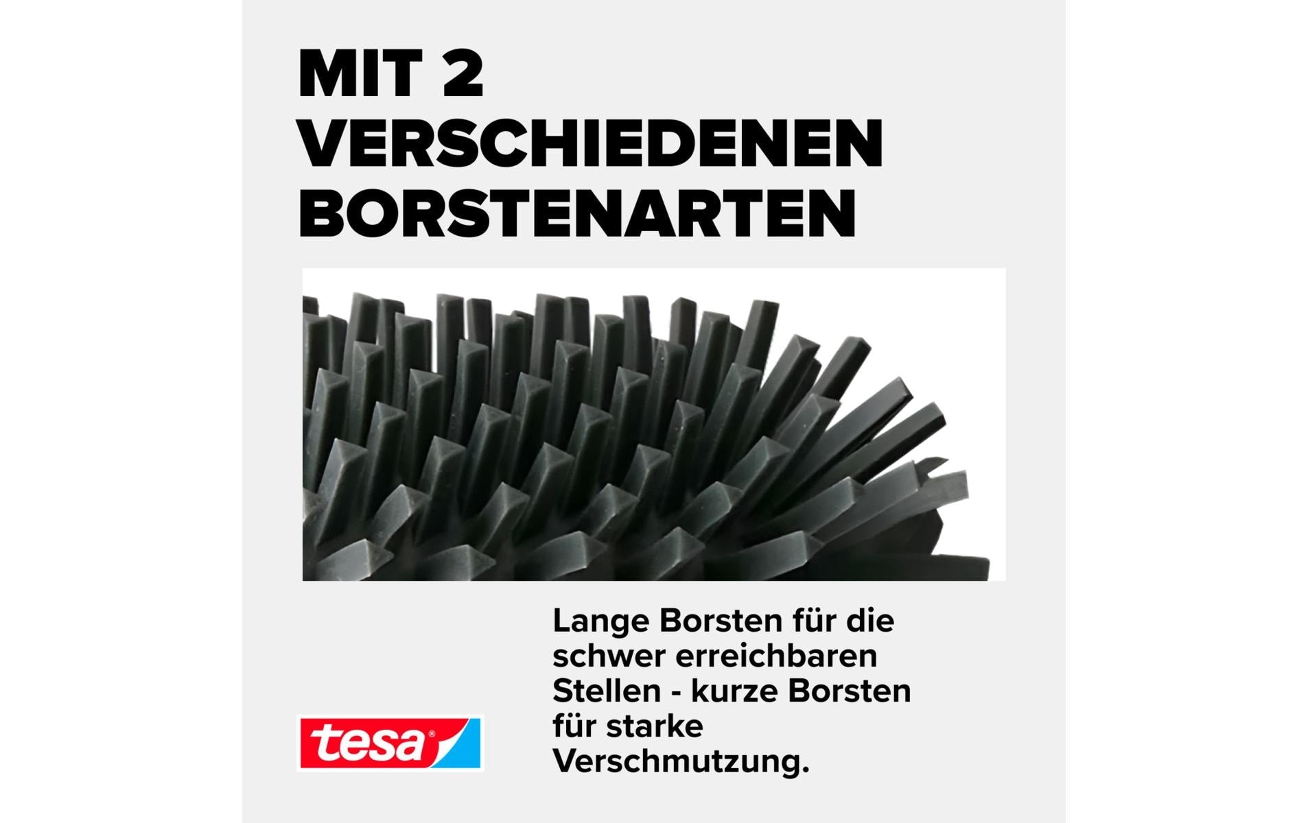 TESA WC-Bürstenhalter – Synthetik-Kautschuk, schwarz, wandmontiert, klebend