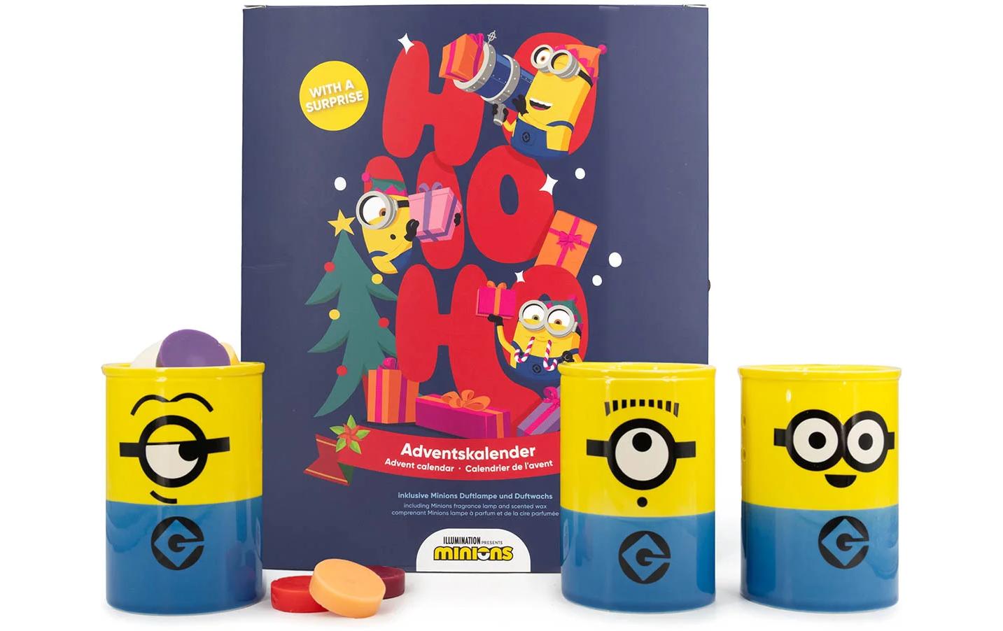 Balthasar Adventskalender – Minions – mit Duftlampe & 24 Duftwachs – Ø 27 × 22 cm