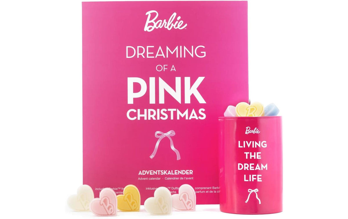 Balthasar Adventskalender – Barbie – Befüllt: Duftlampe & 24 Duftwachs – Ø 27 × 22 cm